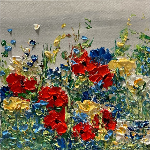 Other - Field of flowers original acrylic painting